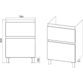 Тумба Мальта 60 напольная Белая с раковиной Como 60 17564 Viant Тумба Мальта 60 напольная Белая с раковиной Como 60 17564 Viant
