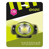 Фонарь налобный  H5-L3W 3ААА черно-зеленый ФАZА