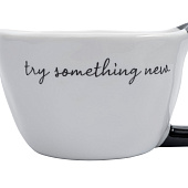 Кружка бело-черная 350 мл, Try something new, Eccentric ANLAF-KY1401 Кружка бело-черная 350 мл, Try something new, Eccentric ANLAF-KY1401