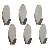  Крючки самоклеящиеся нерж сталь овал 6шт 