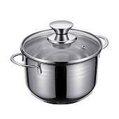 Набор кастрюль 6 пр. со стек. крышками 0,6л/1л/2л Linea BIMBO vitro 93-BIMv-136