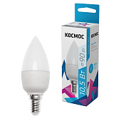  Лампа LED 10.5Вт Е14, свеча, 4500К нейтр. бел. КОСМОС 