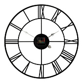  Часы настенные круг d=45,5см, открытая стрелка, корпус чёрный "Классика" Рубин 4848-004 