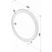 Зеркало с LED подсветкой Стиль 600 х 600 Зеркало с LED подсветкой Стиль 600 х 600