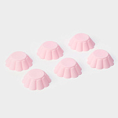 Формы для кексов «Ромашки» силикон розовые (уп.6 шт) Формы для кексов «Ромашки» силикон розовые (уп.6 шт)