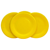 Набор бумажных тарелок 20 шт. "Party yellow" (180 мм) Набор бумажных тарелок 20 шт. "Party yellow" (180 мм)
