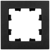 Рамка для розеток и выключателей, 1 пост, цвет черный, EKF Эпика Рамка для розеток и выключателей, 1 пост, цвет черный, EKF Эпика