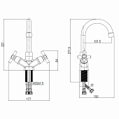 Смеситель для раковины Dive без донного клапана DV26 Voda Смеситель для раковины Dive без донного клапана DV26 Voda