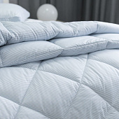  Одеяло 140х205 стеганое Home Holidays белый с голубой полоской, ОСВ_НН-1101у 