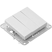  Выключатель встраиваемый 3 клавиши, цвет алюминий, EKF Эпика 