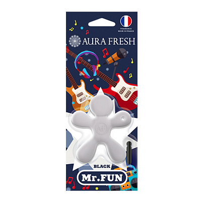  Ароматизатор на дефлектор AURA FRESH MR.FUN Black 