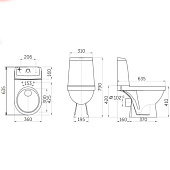 Унитаз-компакт Браво горизонтальный выпуск 2 реж. арм, сиденье полипропилен Rosa Унитаз-компакт Браво горизонтальный выпуск 2 реж. арм, сиденье полипропилен Rosa