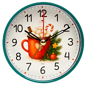 Будильник кварц, корпус зеленый " Новогодний напиток" Будильник кварц, корпус зеленый " Новогодний напиток"