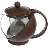  Чайник заварочный 500мл, ситечко из нержавеющей стали, стекло, пластик, 3 цвета /850-156 