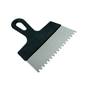 Шпатель зубчатый 150мм, зуб 6х6мм, пластмассовая ручка, нержавеющая сталь Шпатель зубчатый 150мм, зуб 6х6мм, пластмассовая ручка, нержавеющая сталь