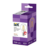  Лампа LED филамент. 9Вт E27, груша, 4000К нейтр. бел. IEK 