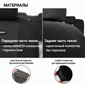  Чехлы на сиденья Autoprofi AIRBAG, полиэстер, 9 предметов, черные  TT-902P BK/BK 