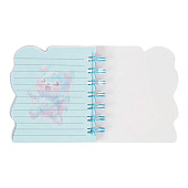  Записная книжка подарочная на гребне 80л, линия, цветной блок, обложка ПВХ 3D Мишка, 10539946 