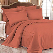  Простыня на резинке 180х200, сатин, коралл 