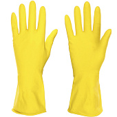Перчатки резиновые желтые L /VETTA, 447-006