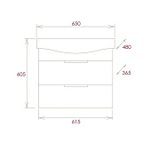  Тумба Девис 65 подвесная бетон чикаго c раковиной Беверли 65 65.13 Onika 