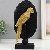 Сувенир Попугай Ара на листе, 13,3х5,8х28,2 см, полистоун, чёрный с золотом, 9889756 Сувенир Попугай Ара на листе, 13,3х5,8х28,2 см, полистоун, чёрный с золотом, 9889756
