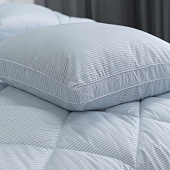  Подушка 70х70 Home Holidays с бортиком, белый с голубой полоской, ПОб_НН-6116у 