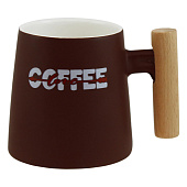  Кружка Coffee 390мл,фарфор, дерево, 13380-1 