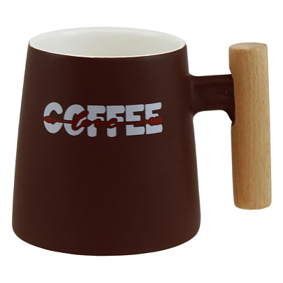  Кружка Coffee 390мл,фарфор, дерево, 13380-1 