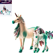  Игровой набор Компания друзей Животные планеты Земля, единорог и жеребенок, 18х15х4 см, голубой 