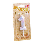 Свеча в торт "Белый мрамор", цифра "1", 8 см 6990830 Свеча в торт "Белый мрамор", цифра "1", 8 см 6990830