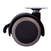  Ролик двойной на площ.со стоп. 50мм (серый 1 шт)(40кг) 