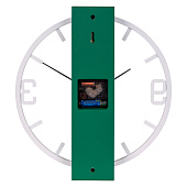 Часы настенные металл+ дерево, d=30 см, белый+зеленый "Контур" Рубин 3331-002 Часы настенные металл+ дерево, d=30 см, белый+зеленый "Контур" Рубин 3331-002