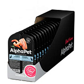  Влажный корм AlphaPet Superpremium для стерилизованных кошек, 80 г, анчоус/креветки в соусе 