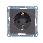 Розетка встраиваемая с заземлением, цвет мокко, SE AtlasDesign Розетка встраиваемая с заземлением, цвет мокко, SE AtlasDesign