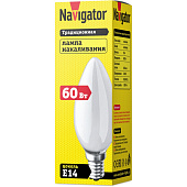 Лампа  Navigator Свеча МТ 60 Вт E14 /94309/