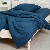  Комплект постельного белья Евро темный деним арт.4022 