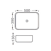 Раковина накладная Вега 500х390х130 серая матовая AQ5515-MG Aquatek