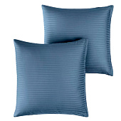 Комплект постельного белья Mariya DeLuxe, евро, сатин-страйп, наволочки 50х70 см, синий Комплект постельного белья Mariya DeLuxe, евро, сатин-страйп, наволочки 50х70 см, синий