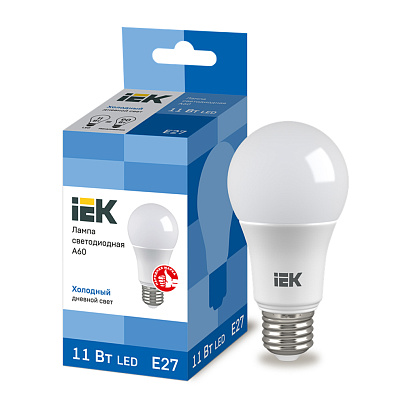 Лампа LED 11Вт Е27, груша, 6500К холодный IEK Лампа LED 11Вт Е27, груша, 6500К холодный IEK
