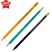  Набор карандашей ч/г 3шт Calligrata HB с ластиком пластик, микс 5215068 