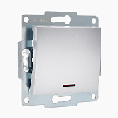 Выключатель СП 1-м с инд. матовое серебро Карина Выключатель СП 1-м с инд. матовое серебро Карина
