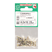 Саморезы универсальные желтые ШУж 4,0х16мм, потайная голова, 25шт Саморезы универсальные желтые ШУж 4,0х16мм, потайная голова, 25шт