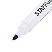  Маркер стираемый синий для белой доски Staff Manager на магните со стирателем WBM-002, 3 мм, 152004 