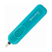 Ластик электрический BRAUBERG JET, питание от 2 батареек ААА, 8 сменных ластиков, голубой, 229612 Ластик электрический BRAUBERG JET, питание от 2 батареек ААА, 8 сменных ластиков, голубой, 229612