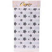  Скатерть (полиэстер) 108х180 Серебряные звезды 130-874 