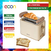Тостер ECON ECO-250TS бежевый Тостер ECON ECO-250TS бежевый