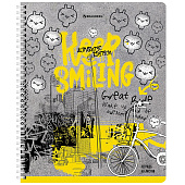 Тетрадь 48л. А5 Brauberg гребень, клетка, обложка картон, Urban Style, 4 вида в спайке, 404338 Тетрадь 48л. А5 Brauberg гребень, клетка, обложка картон, Urban Style, 4 вида в спайке, 404338