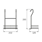 Полка одинарная малая, черный матовый MX-067 BL Полка одинарная малая, черный матовый MX-067 BL