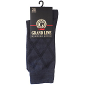 Носки мужские GRAND LINE (М-153, ромбы), графит, р. 27 Носки мужские GRAND LINE (М-153, ромбы), графит, р. 27